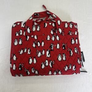 Vera Bradley Red Penguin Makeup Travel Jewelry Bag Closet Hanging Cosmetic Bag